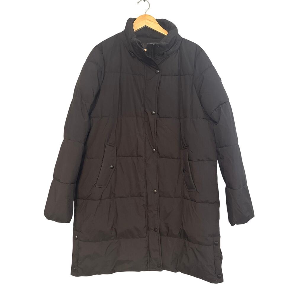 Sam Edelman Quilted Black Puffer Coat Long Jacket Thick Puffer Womens XL Winter
